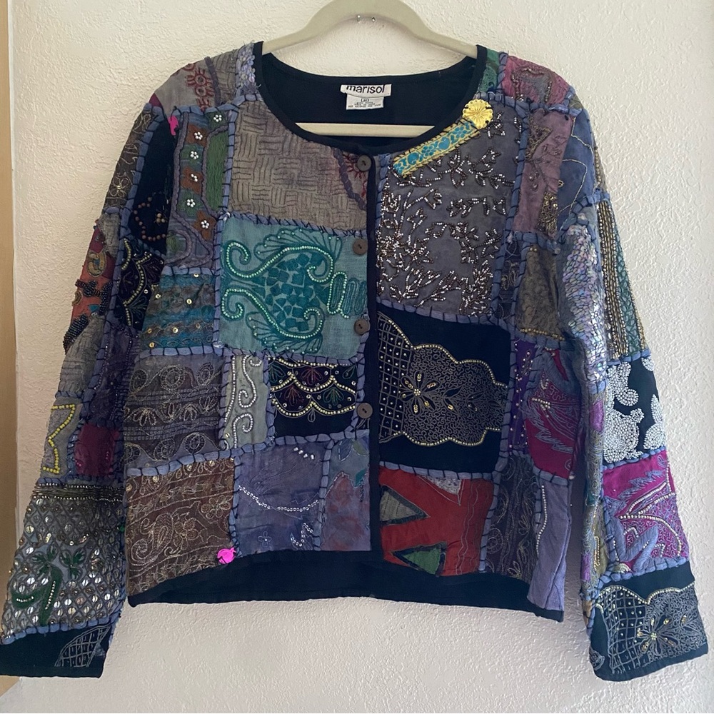 MARISOL Purple Tapestry beaded jacket